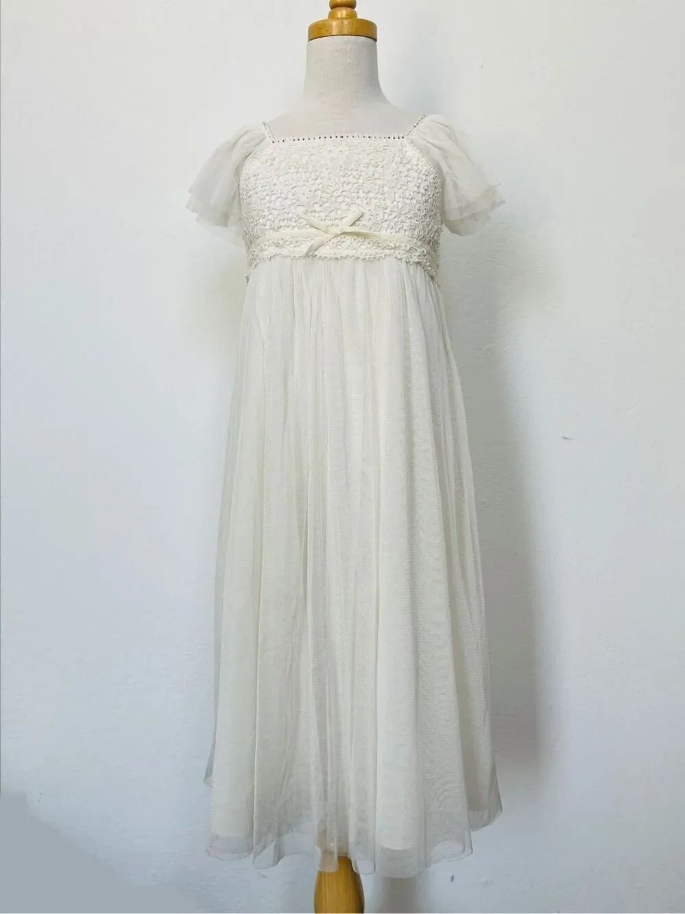 MONSOON Kids Lace Appliqué Beaded Dress Girls Size 7/8